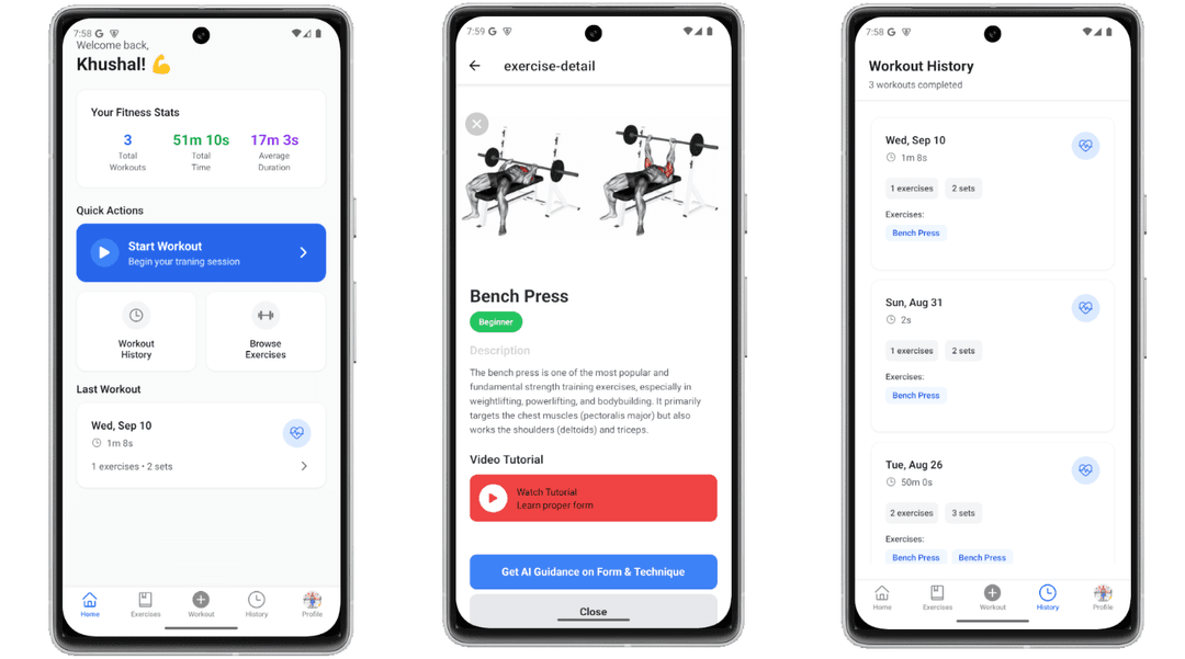 AI Workout Tracker: Fitness Tracking App